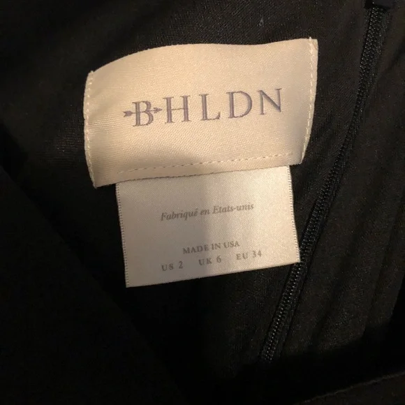 BHLDN Black Ruffled Off-Shoulder Wedding Dress - Picture 5 of 7